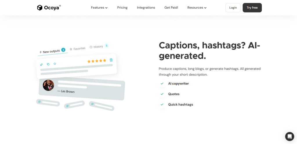 Screenshot of Travis AI caption generator interface with input and multiple tone options