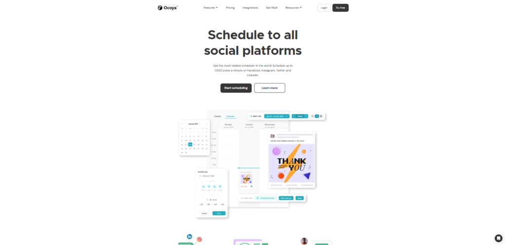 Ocoya Review (2025)  Collaboration on a content calendar or visual draft with team comments
